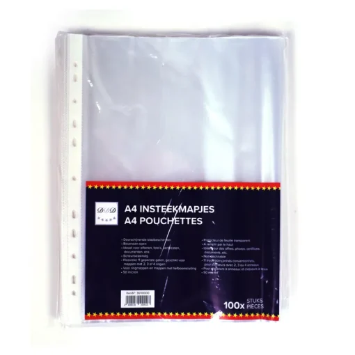 DDD A4 insteekmapjes glossy 100 stuks