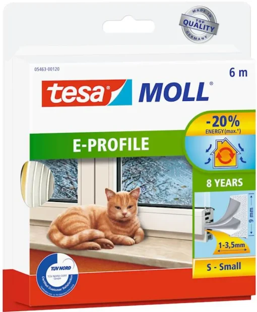 Tesa Afdichtingstape 6 m x 9 mm wit