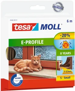 Tesa Afdichtingstape 6 m x 9 mm bruin