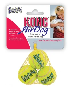 Kong Air dog sqeaker tennis ball geel 3 stuks