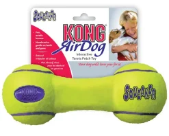 Kong Air squeaker dumbell geel S
