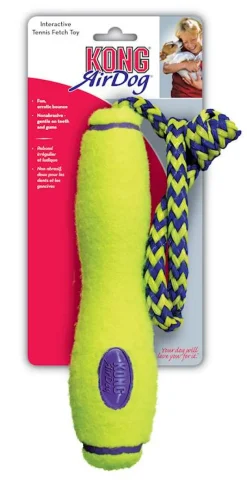 Kong Air stick met touw geel M
