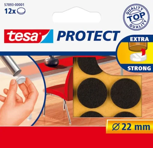 Tesa Beschermvilt Ø 22 mm rond bruin