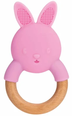 Nuby Bijtring konijn hout/silicone