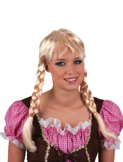 Euro Shop Blonde Pruik Heidi met vlechtjes