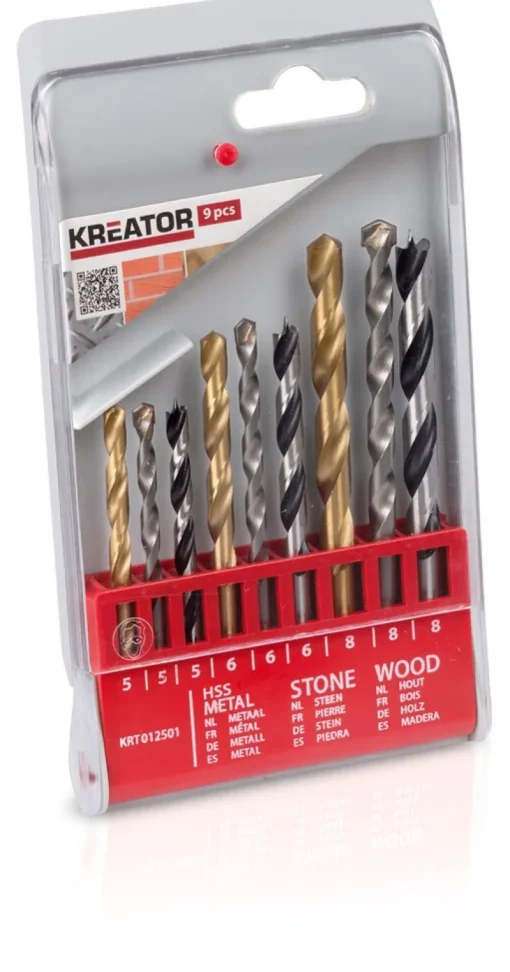 Kreator Borenset steen / hout 9-delig
