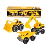 DDD Toys Bouwvoertuigen Speelset - Graafmachine, Shovel en Kiepwagen - 3 delig