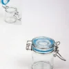 Merkloos Cilinder transparant blauw 6 cm