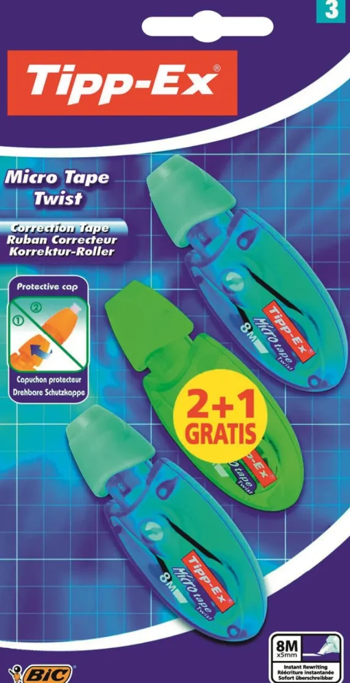 Tipp-Ex Correctietape Micro Tape Twist 2 + 1 gratis