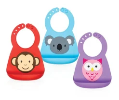 Nuby 3D Silicone Slabbetje met Dierendesigns - 3m+