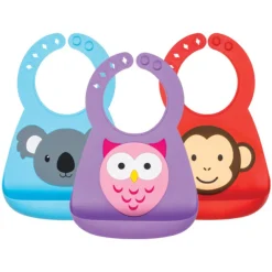 Nuby 3D Silicone Slabbetje met Dierendesigns - 3m+