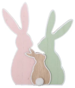 DDD Decoratie houten familie konijntjes 22cm