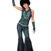 Euro Shop Disco Kostuum Blauw Jumpsuit Boogie Queen - Maat 40/42