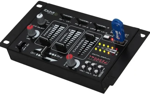 Euro Shop Dj21Usb-Bt 4Ch Mixer W Display