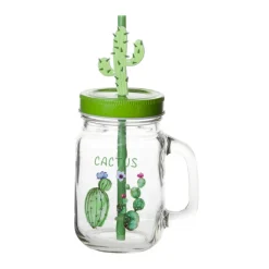 Cosy & Trendy Drinkbokaal cactus met rietje