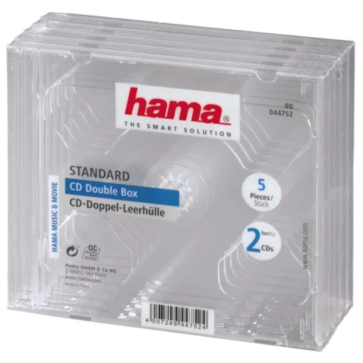 Hama Dubbel cd box transparant 5 stuks