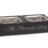 Beeztees Dubbele eetbak 'My favourite dog' grijs 30 x 16 x 6 cm