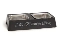 Beeztees Dubbele eetbak 'My favourite dog' grijs 30 x 16 x 6 cm