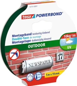 Tesa Dubbelzijdige klevende montagetape 5 m x 19 mm voor buiten