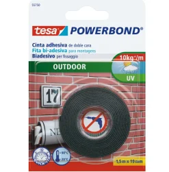 Tesa Dubbelzijdige klevende montagetape 1,5 m x 19 mm voor buiten