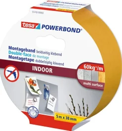 Tesa Dubbelzijdige klevende montagetape 5 m x 38 mm voor binnen