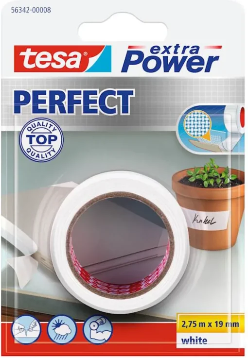 Tesa Duct tape 2,75 m x 19 mm wit