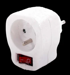 Euro Tools Eenwegstekker met schakelaar wit 1 x 16 A