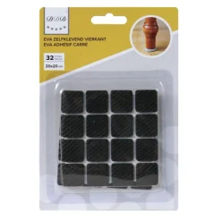 DDD Eva zelfklevend vierkant zwart 20x20 mm - 32 stuks
