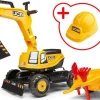 Falk JCB graafmachine met aanhanger en helm