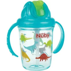 Nuby Flip-It Antilekbeker met Handvatten uit Tritan™ - Aqua - 240ml - 12m+