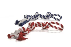 Beeztees Flossytoy rood / blauw 3 knopen 600 g