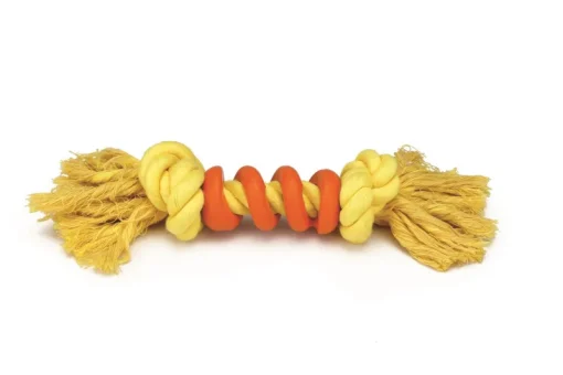 Beeztees Flossytoy spiralo geel / oranje