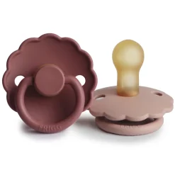 Frigg Fopspeen Daisy Latex Baby Blush/Woodchuck T2 (2 stuks)