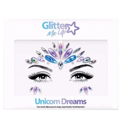 Partyline Gezicht Juwelen Steentjes Unicorn Dreams - Meerkleurig