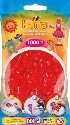 Hama beads Hama strijkparels 1000st transparant rood