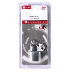 Euro Tools Hangslot 20 mm grijs + 2 sleutel