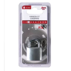 Euro Tools hangslot 30 mm grijs + 2 sleutels