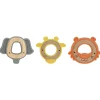 Nuby Houten en siliconen dierenbijtring – tijger & giraf & olifant – 3m+
