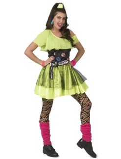 Euro Shop 80ies Fluojurkje Kiss The Girl  - Maat 36/38
