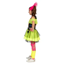 Kinderen Euro Shop 80ies Kinderkostuum Fluojurk Kiss The Girl - Maat 164