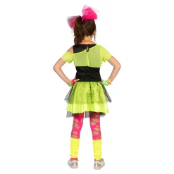 Kinderen Euro Shop 80ies Kinderkostuum Fluojurk Kiss The Girl - Maat 164
