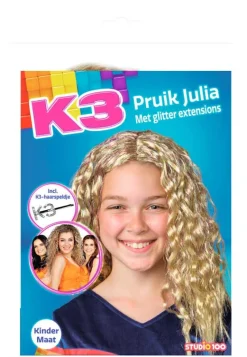 Studio 100 K3 Pruik Julia met k3-haarspeldje