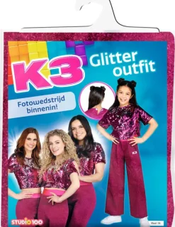 Kinderen Studio 100 K3 Verkleedpak Glitter - 9-11 jaar
