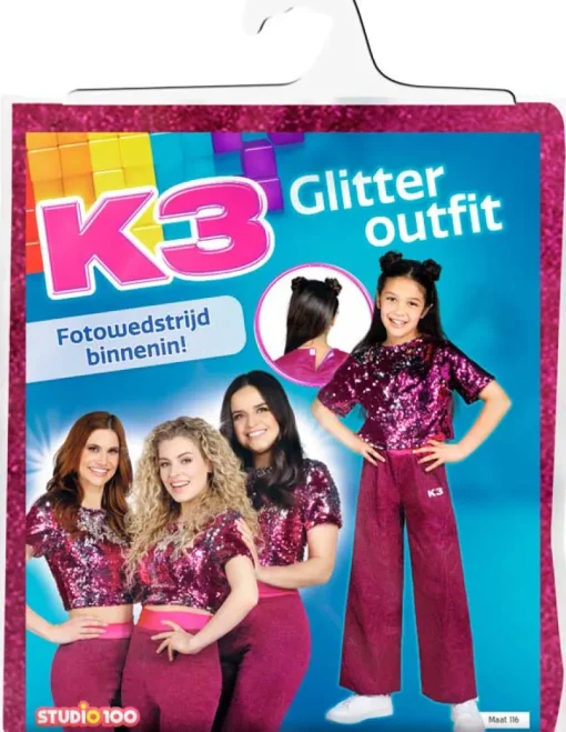 Kinderen Studio 100 K3 Verkleedpak Glitter - 9-11 jaar