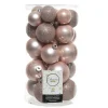 Euro Shop Kerstbal Glitter Poederroze - 30 stuks