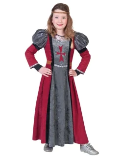 Kinderen Euro Shop Kinderkostuum Jurk Jonkvrouw Lady Red - Maat 116