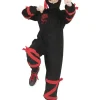 Kinderen Euro Shop Kinderkostuum Ninja Zwart met Rode Draak - Maat 116