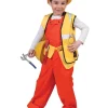 Kinderen Euro Shop Kinderkostuum Overall Oranje met Fluo Hesje - Maat 140