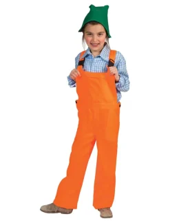 Kinderen Euro Shop Kinderkostuum Overall Oranje met Fluo Hesje - Maat 140