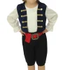 Kinderen Euro Shop Kinderkostuum piraat met hoed jongen- 3 delig - Blauw - 7-9 jaar